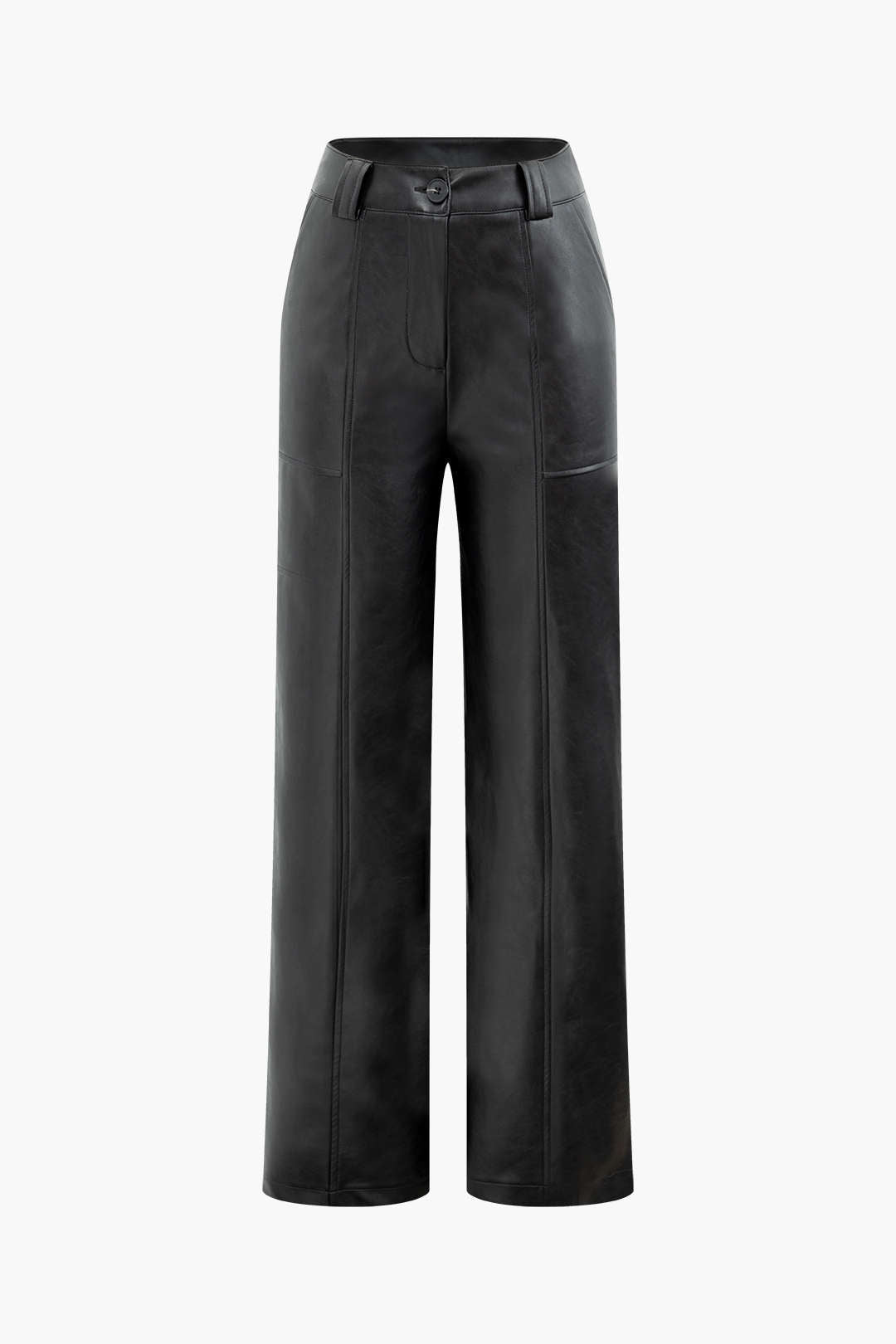 Faux Leather Straight Leg Pants