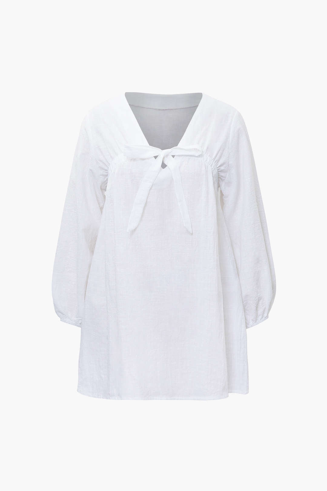 Knot Front V-neck Blouse