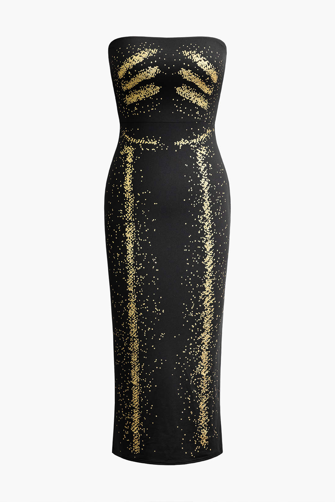 Glitter Strapless Midi Dress