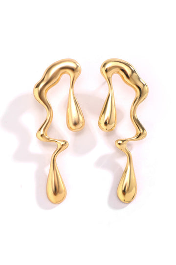 Metal Drop Asymmetrical Earrings