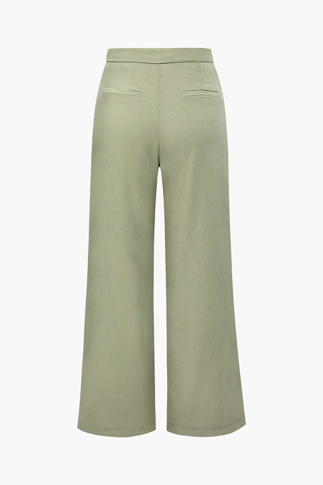 Linen-blend Wrap Straight Leg Pants