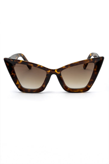 Leopard Angled Cat Eye Frame Sunglasses