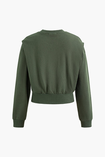 Solid Round Neck Sweatshirt