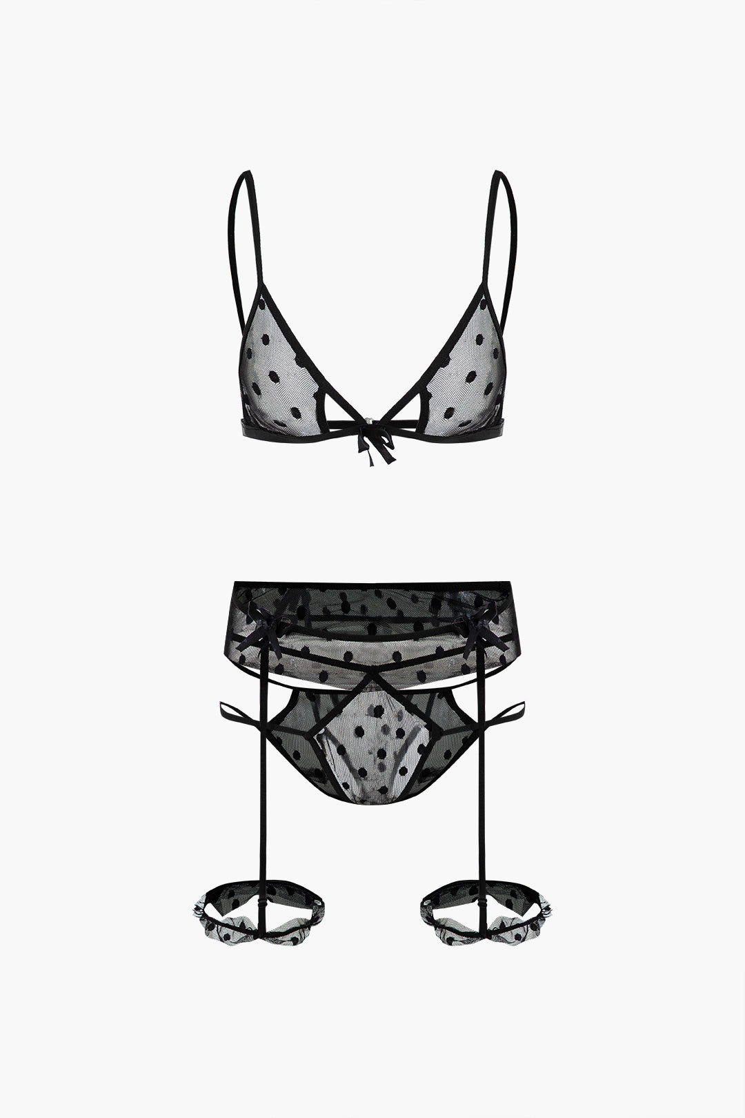 Mesh Lingerie Garter Sets