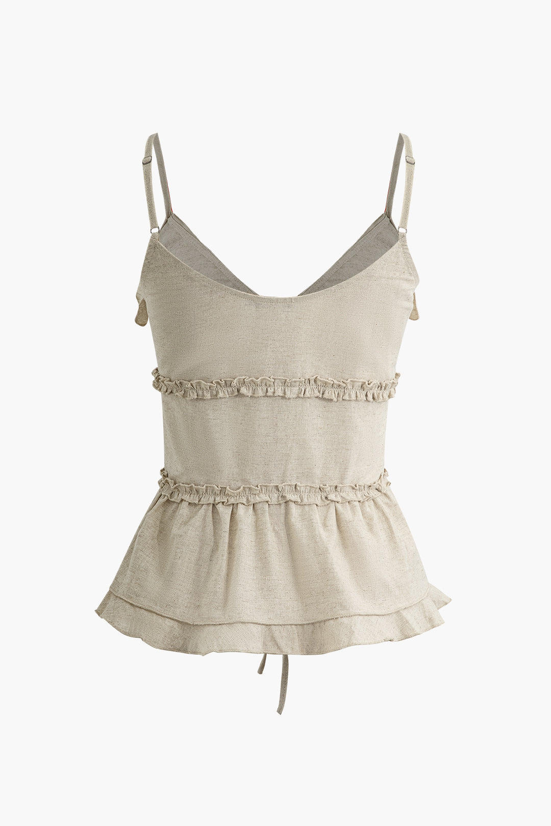 Tie Front Ruffle Cami Top