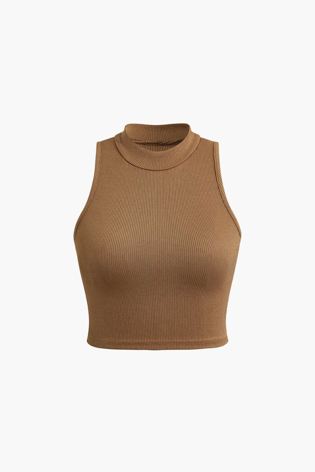 Solid Mock Neck Tank Top