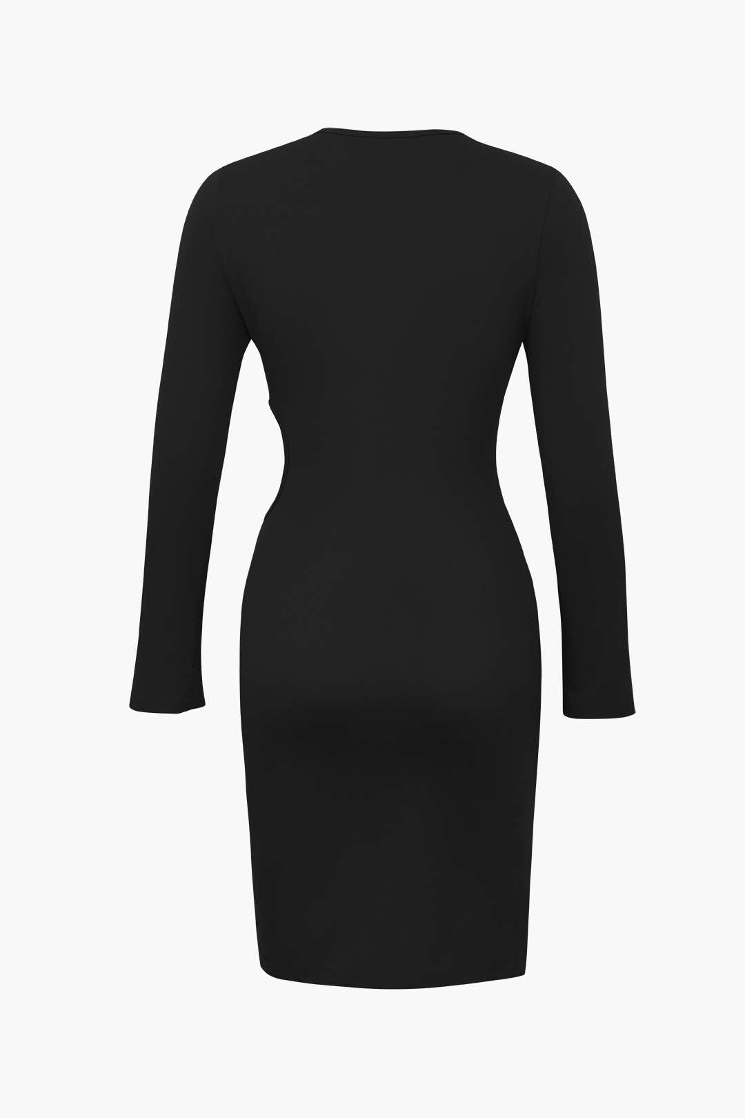 Twist Detail Long Sleeve Cut Out Mini Dress