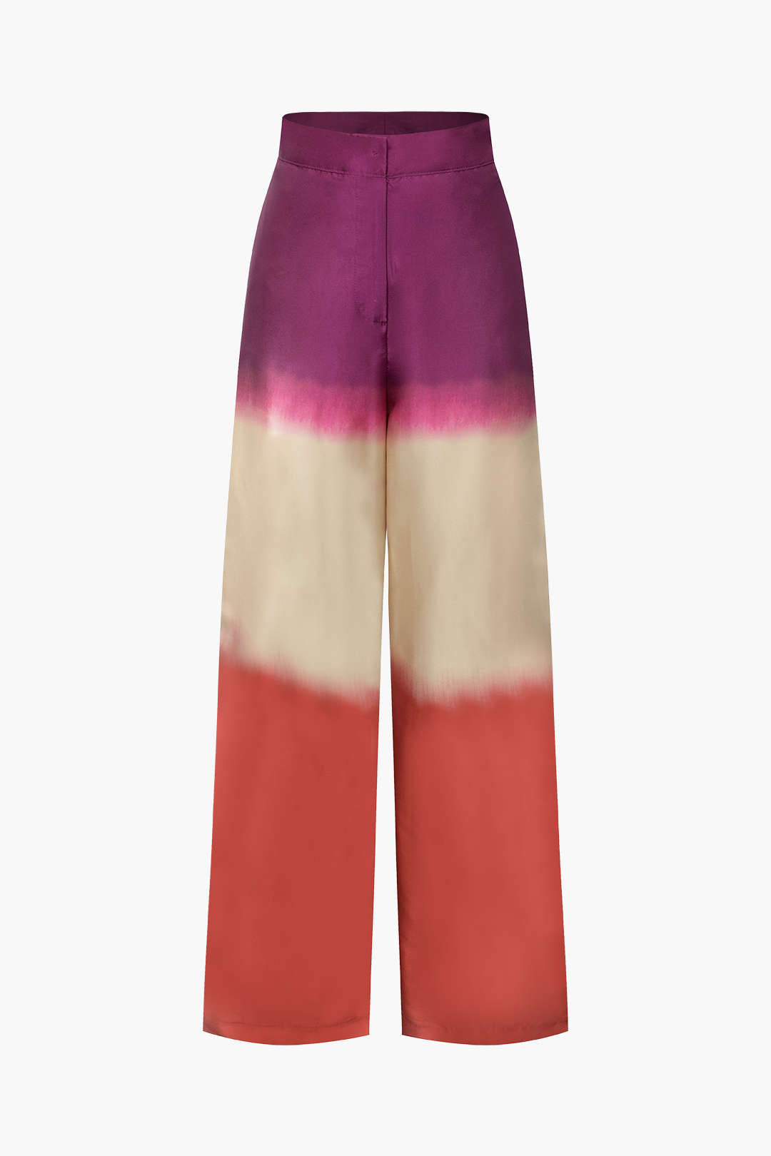 Ombre High Waisted Satin Straight Leg Pants