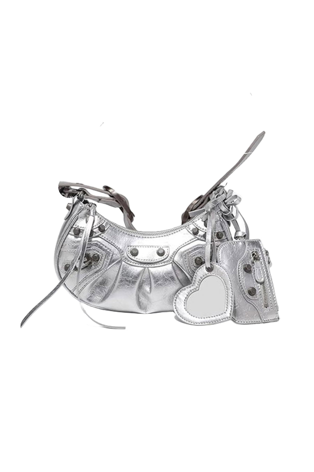 Rivet Metallic PU Leather Shoulder Bag