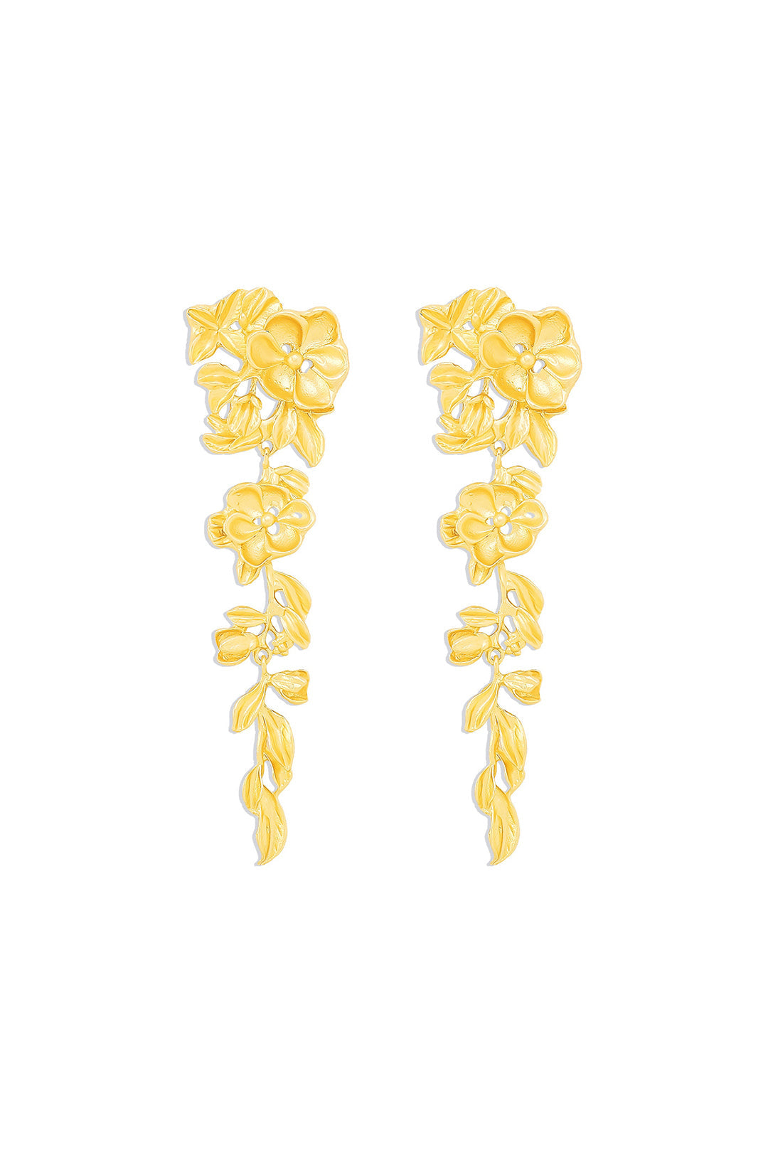 Sculptural Flower Pendant Earrings