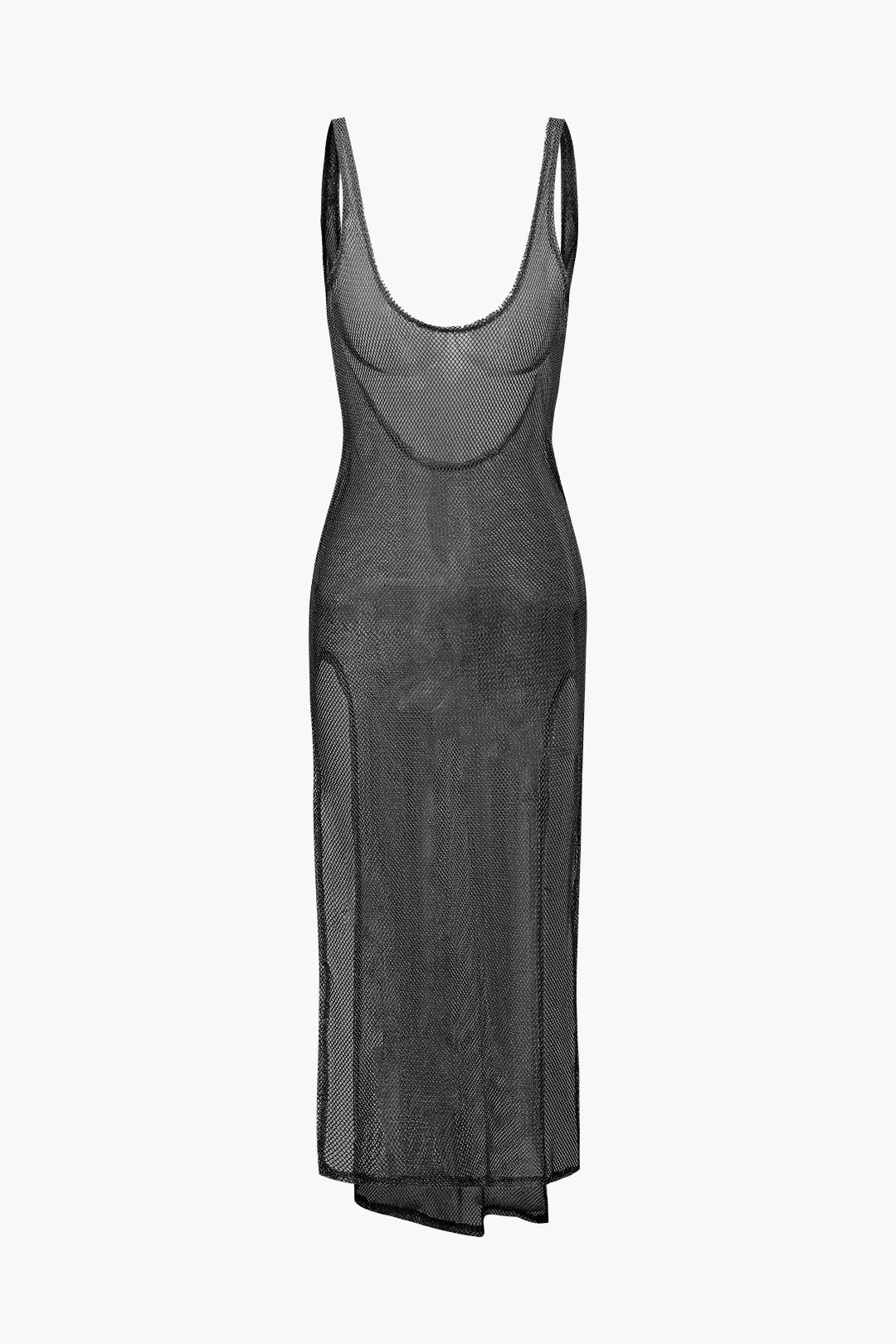 Sheer Mesh Slit Cover-up Dress