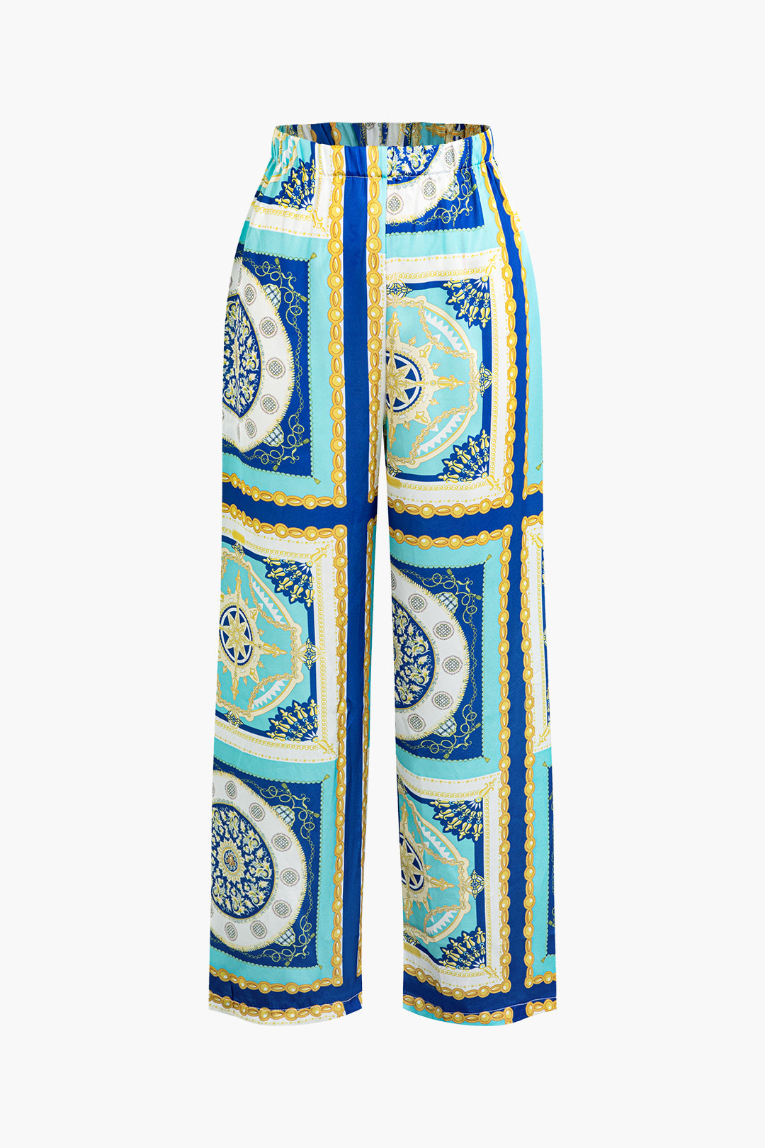 Abstract Pattern High Waist Wide Leg Pants