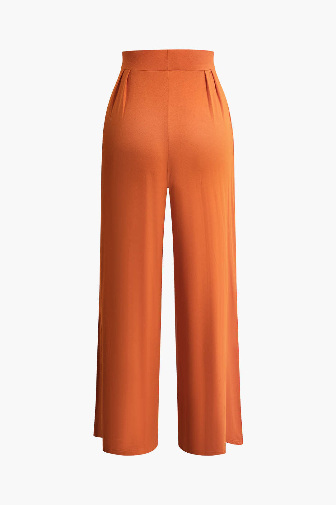 Tie Knot Front Ruched Tube Top And Pleated Wide Leg Pants