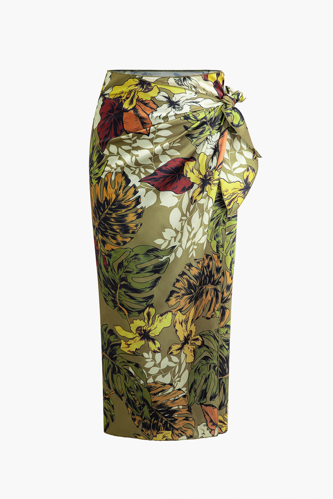 Tropical Print Wrap Cover Up