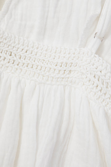 V-neck Crochet Detail Maxi Dress