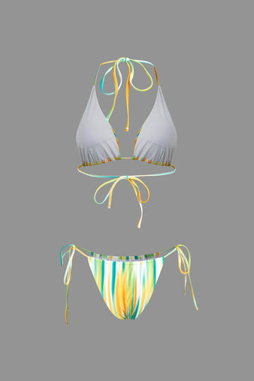 Ombre Tie Halter Bikini Set