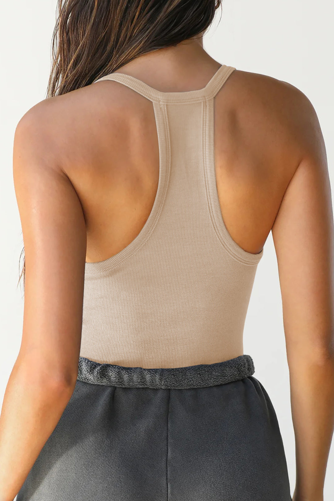 Solid V-neck Tank Top