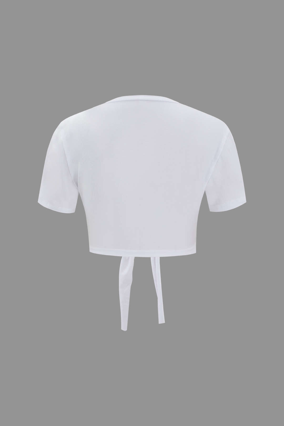 Number 5 Embroidered Knot Hem T-shirt