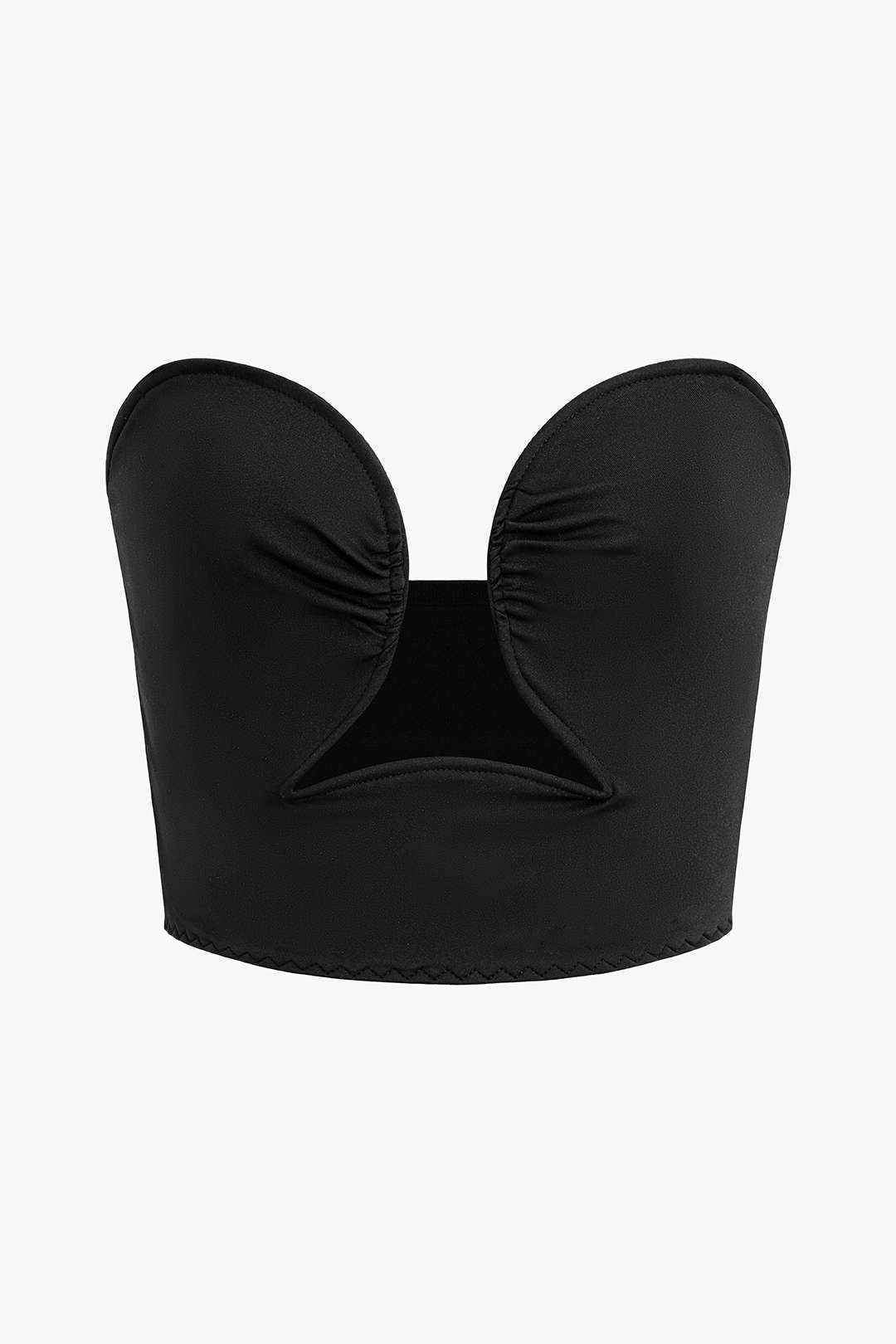 Ruched Open Back Crop Tube Top