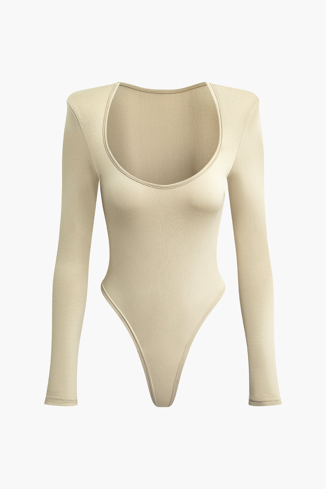 Slinky Scoop Neck Long Sleeve Bodysuit