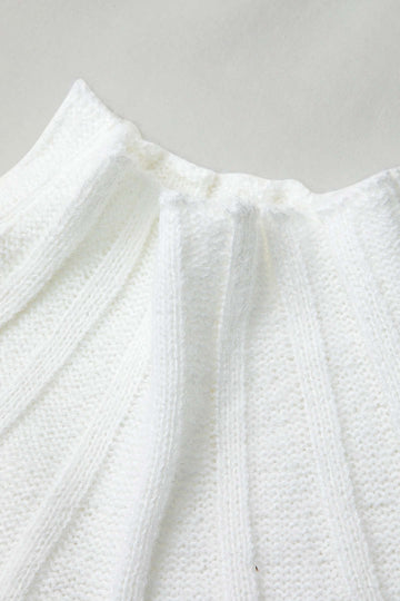 Mock Neck Textured Batwing Sleeve Sweater