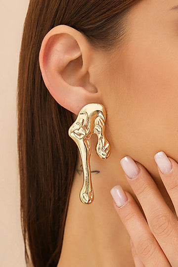 Lava Texture Metal Earrings