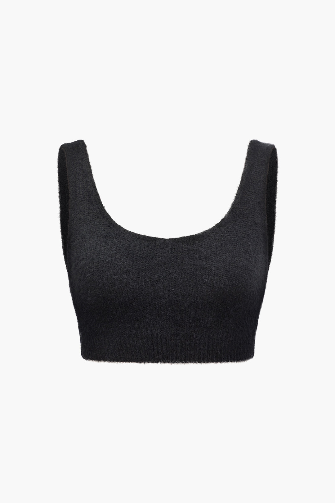 Solid U Neck Knit Tank Top