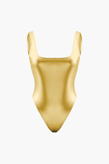 Metallic Square Neck Bodysuit