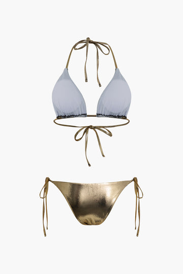 Glimmering Metallic Bikini Set