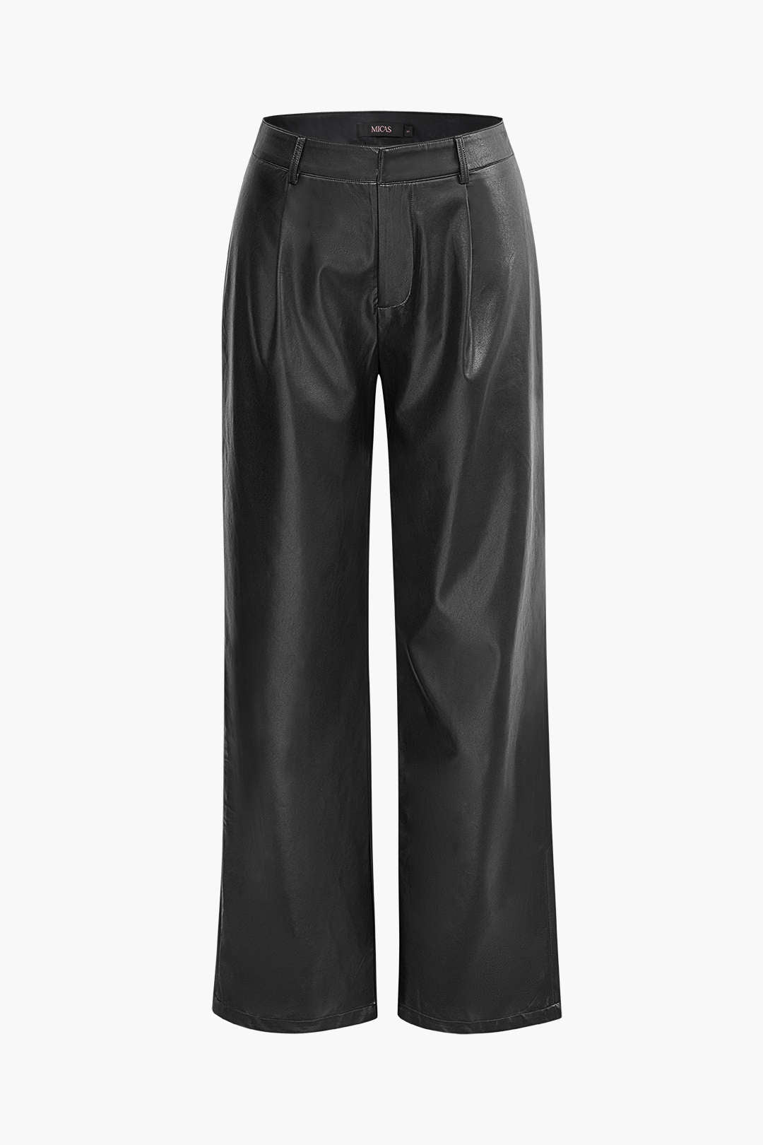 Faux Leather Straight Leg Pants