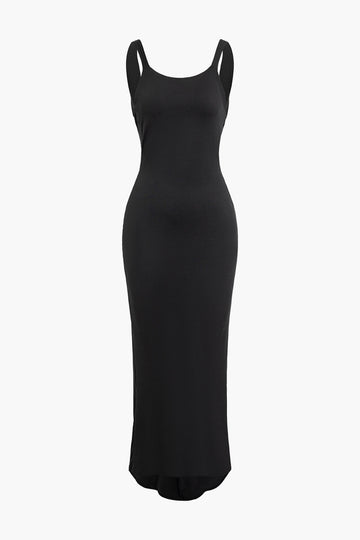 Backless Strap Ruched Maxi Dress