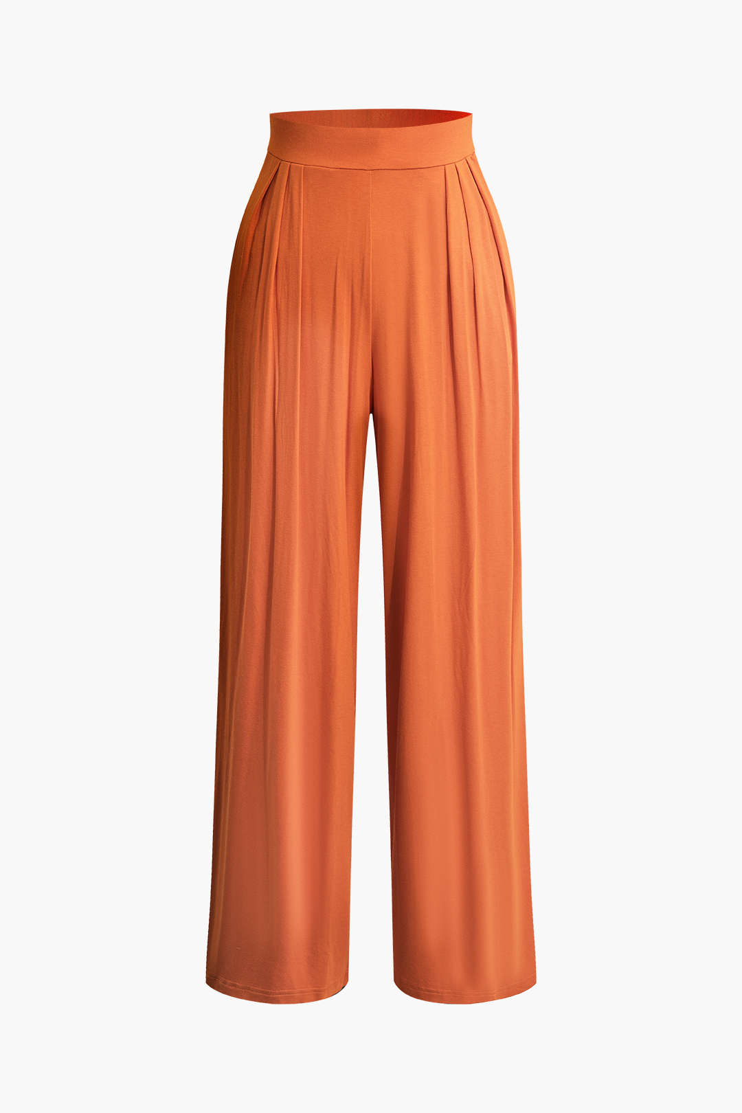 Tie Knot Front Ruched Tube Top And Pleated Wide Leg Pants