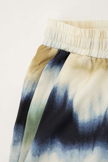 Tie Dye Drawstring Waist Straight Leg Pants