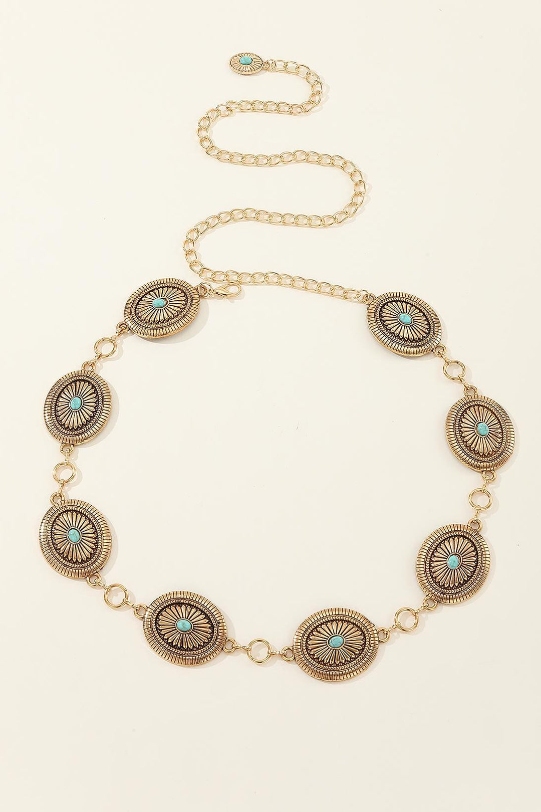 Floral Pattern Circular Texture Waist Chain