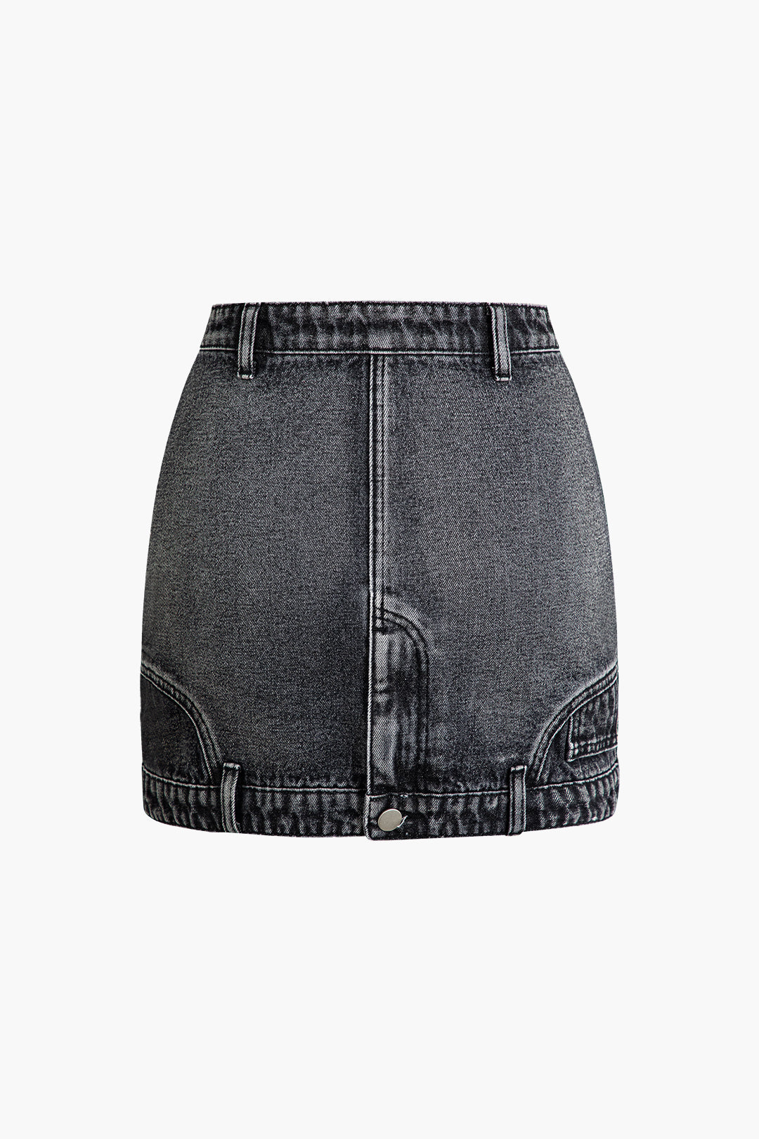 Denim Zip Up Mini Skirt