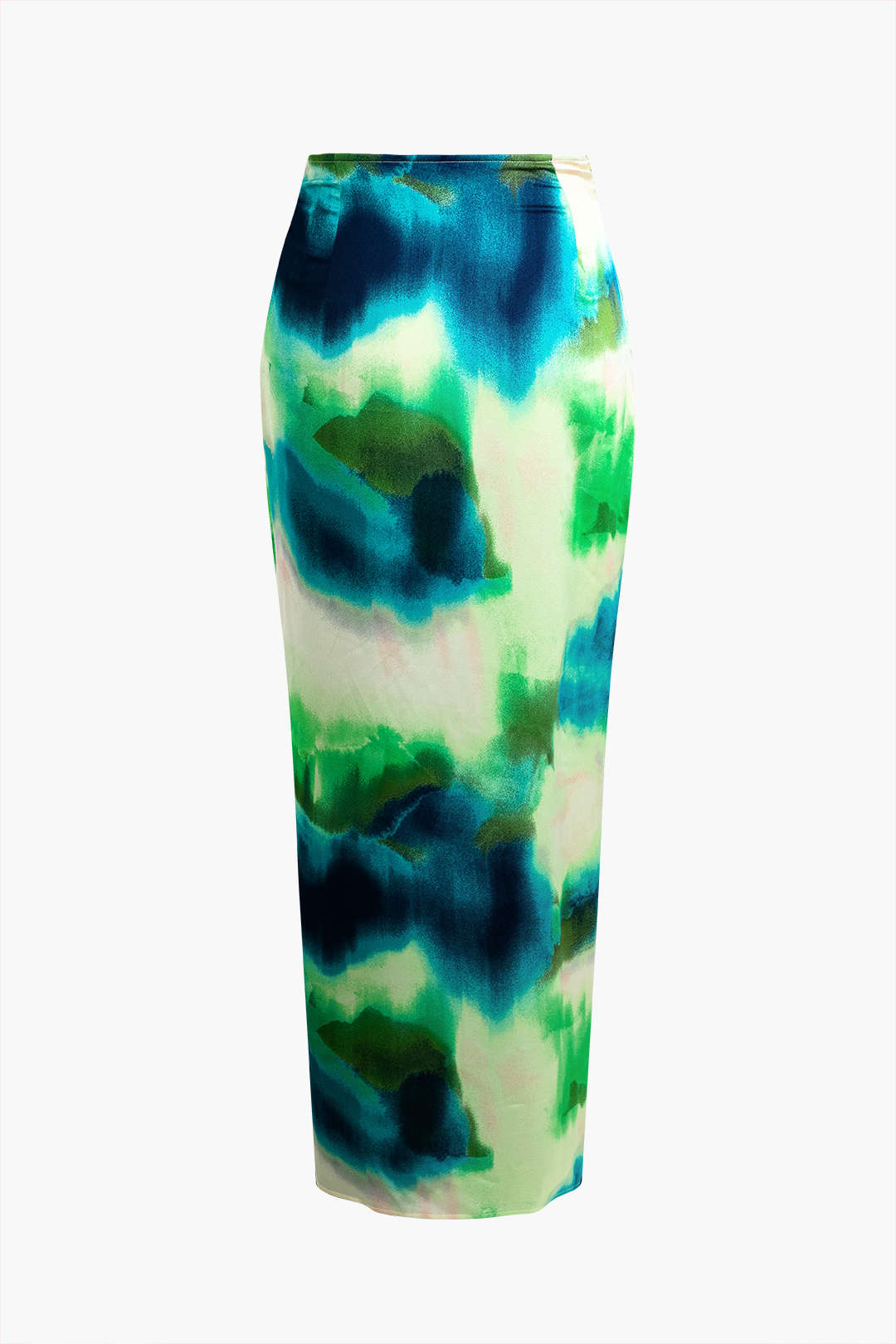 Tie Dye Twist Split Midi Skirt