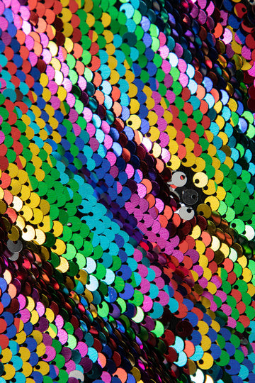 Rainbow Sequin Flared Pants