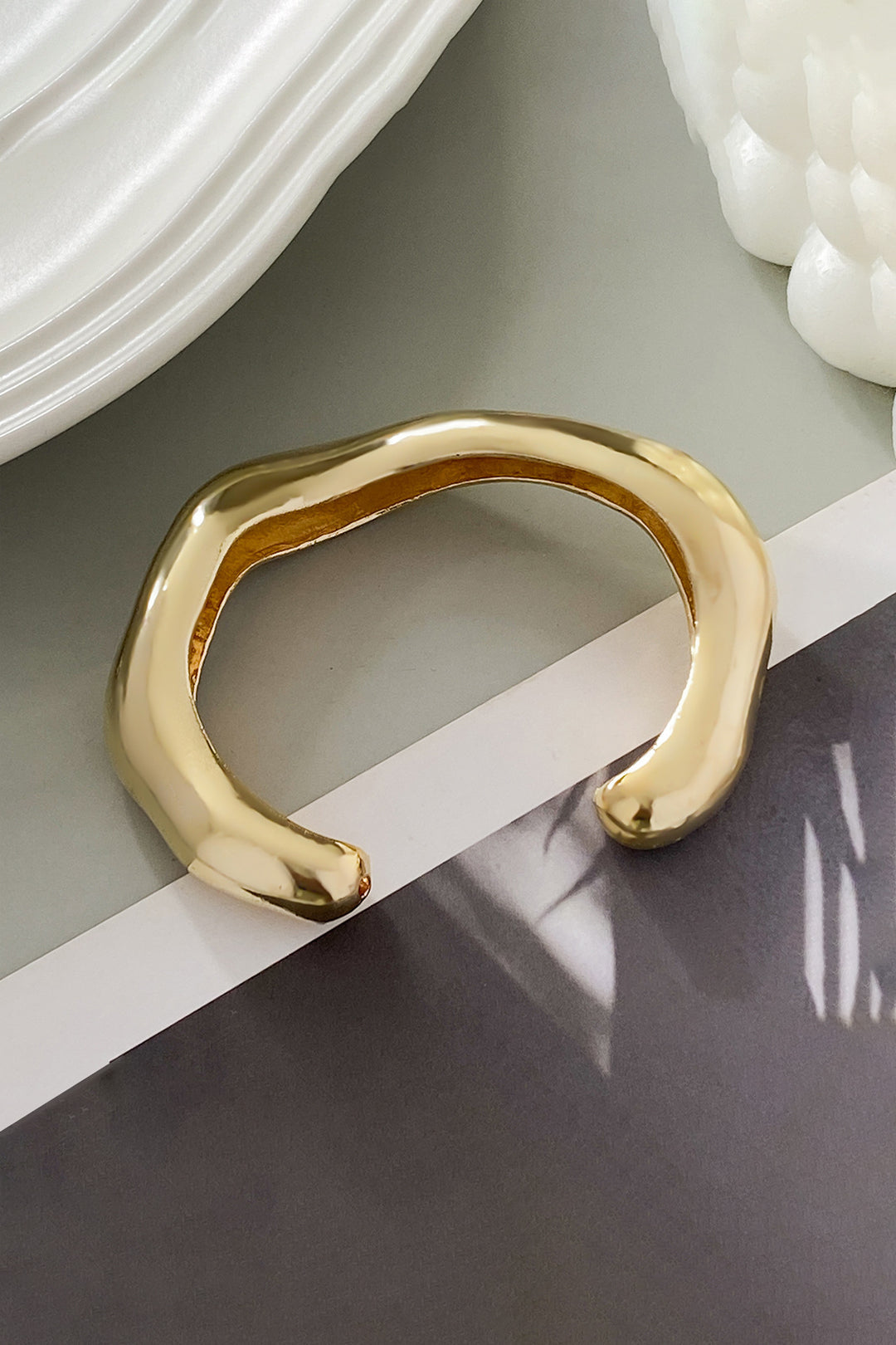 Asymmetrical Metal Cuff Bangle