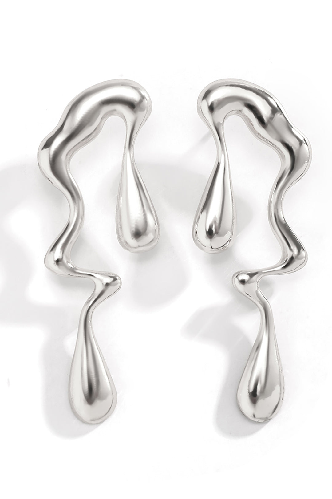 Metal Drop Asymmetrical Earrings