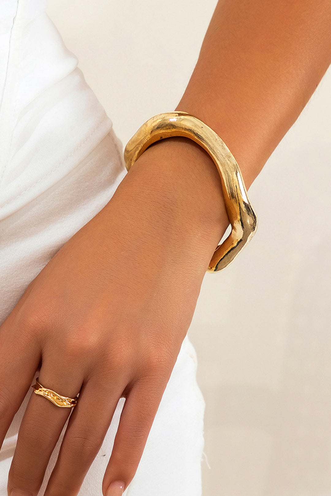 Asymmetrical Metal Cuff Bangle