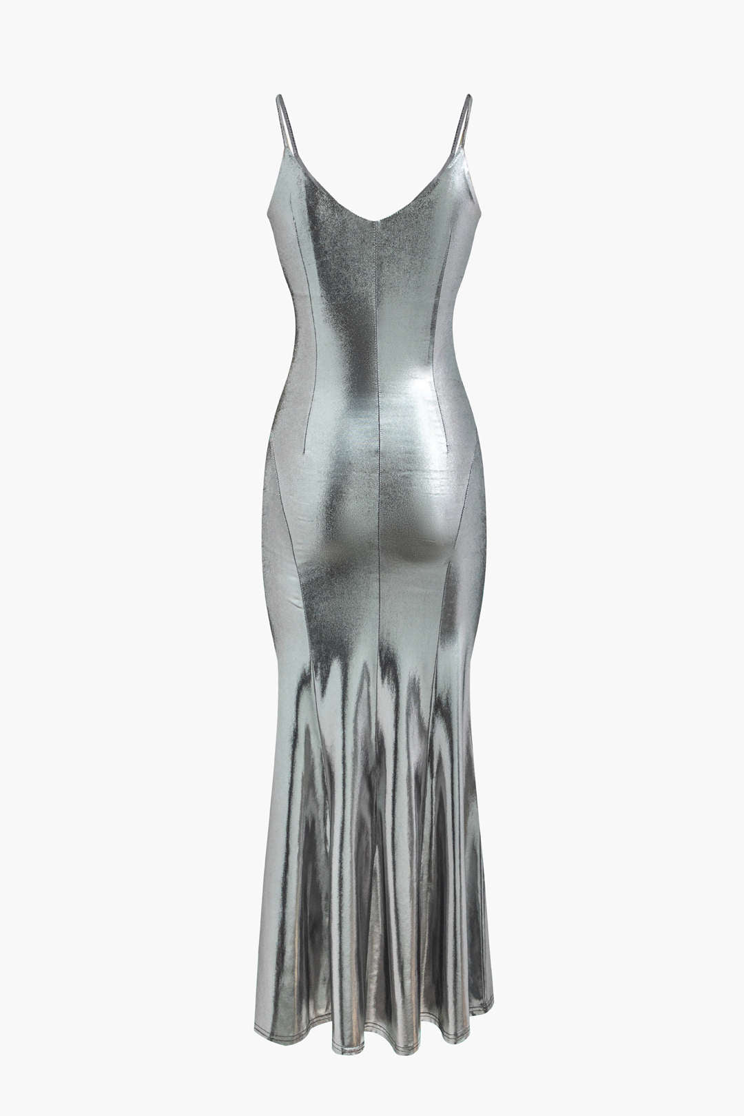 Metallic V-neck Cami Mermaid Maxi Dress