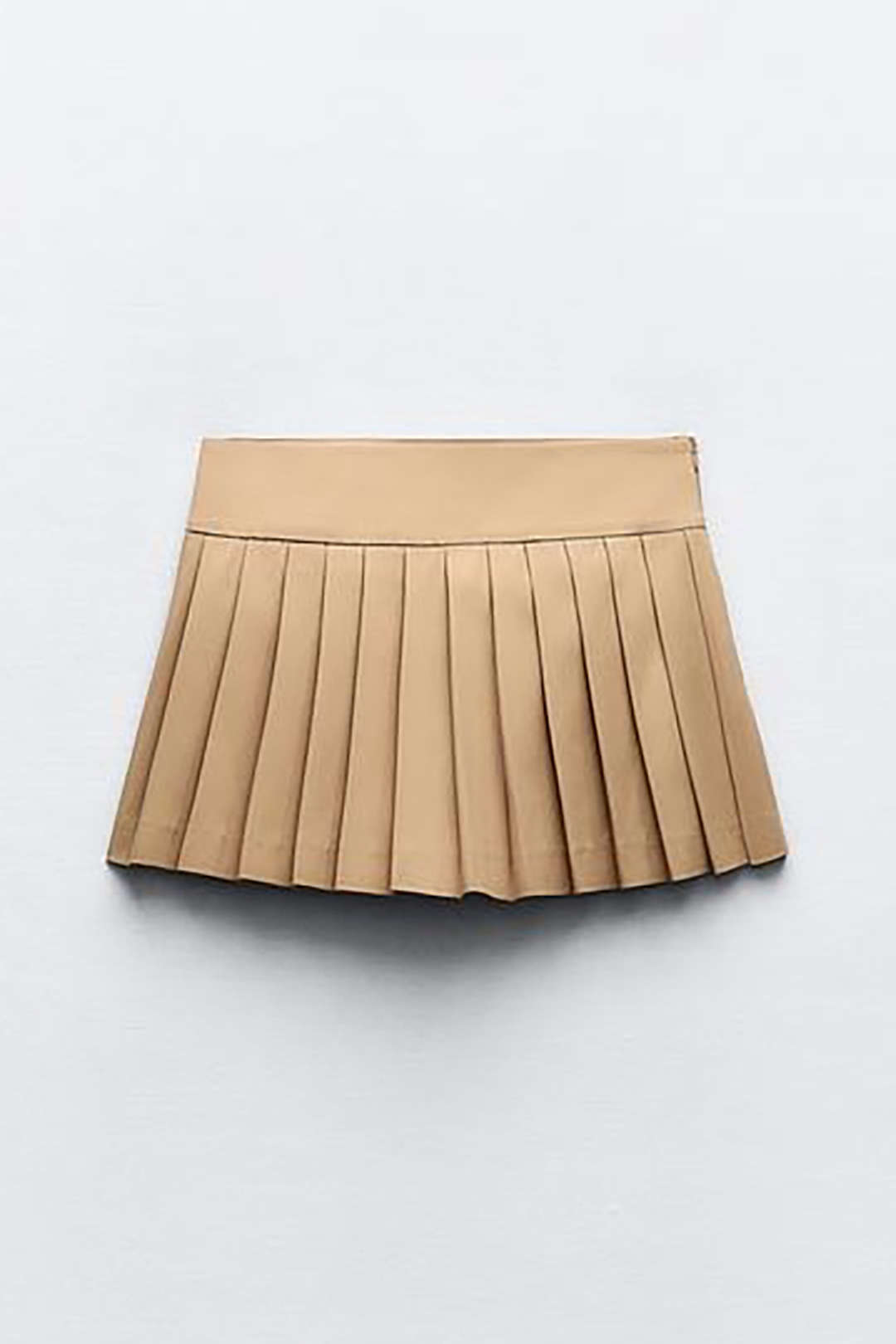 Solid Pleated Mini Skirt