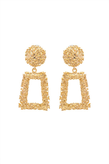 Textured Rectangle Drop Earrings