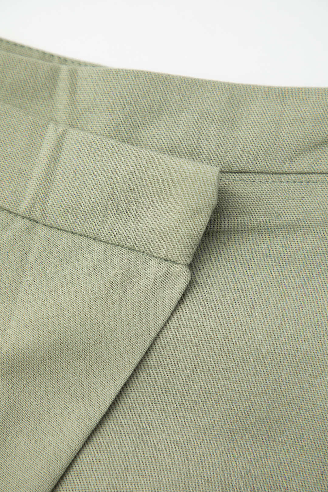 Linen-blend Wrap Straight Leg Pants