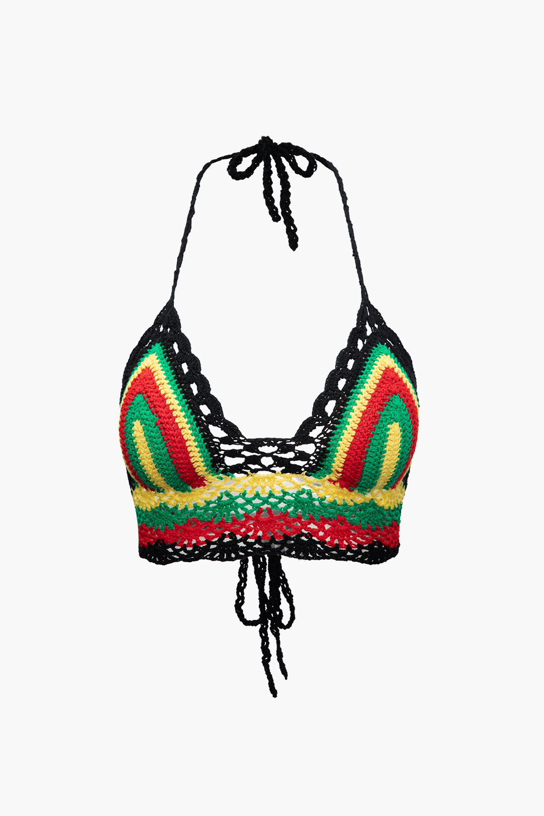 Rainbow Crochet Knit Halter Top