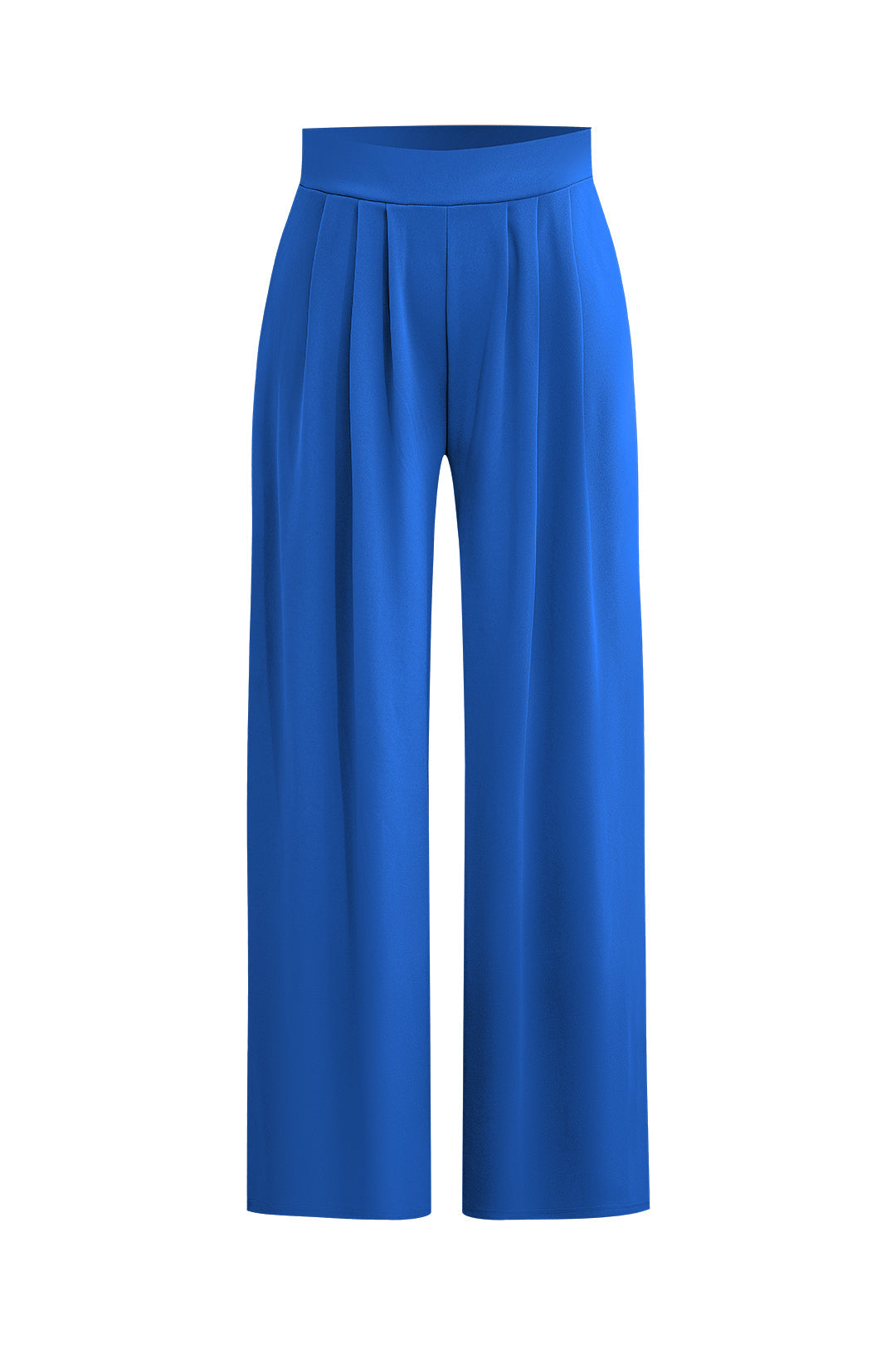 Solid Crop T-shirt And Pleated High Waist Wide Leg Pants Set