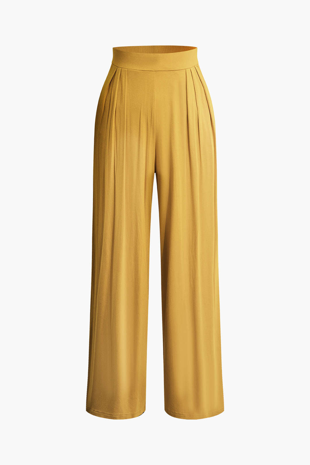 Tie Knot Front Ruched Tube Top And Pleated Wide Leg Pants