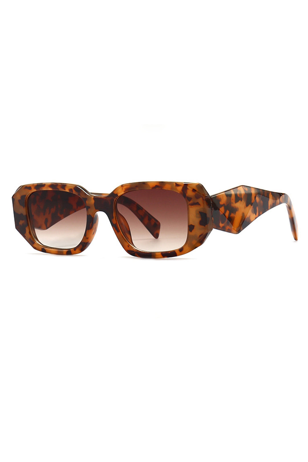 Leopard Print Square Frame Sunglasses