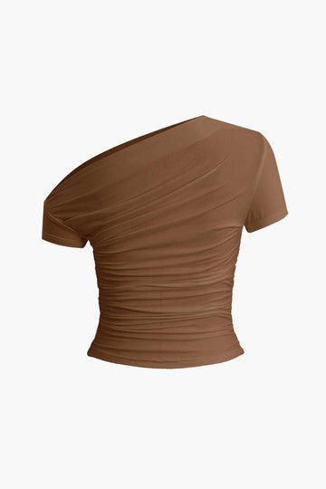 Asymmetrical Ruched T-shirt