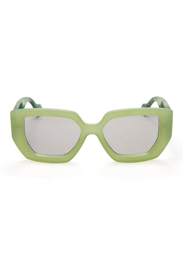 Square Sunglasses With Printed Temples